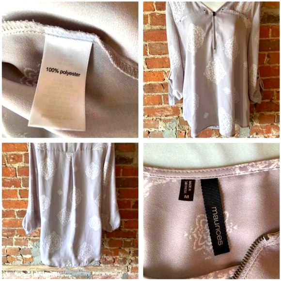 (M) Maurices Sheer Blouse Ptp20"×L26" - Picture 13 of 13